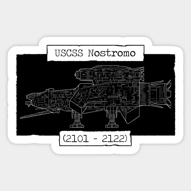 USCSS Nostromo Sticker by dragonrise_studio